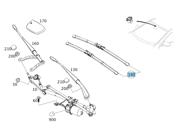 Merc Front Wiper Blade 176 820 4400