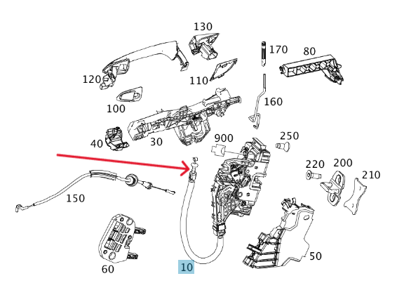 Merc Front Left Door Lock 204 730 2735