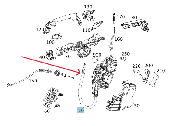Merc Rear Boot Trunk Lid Latch Tailgate Door Lock 204 740 1300