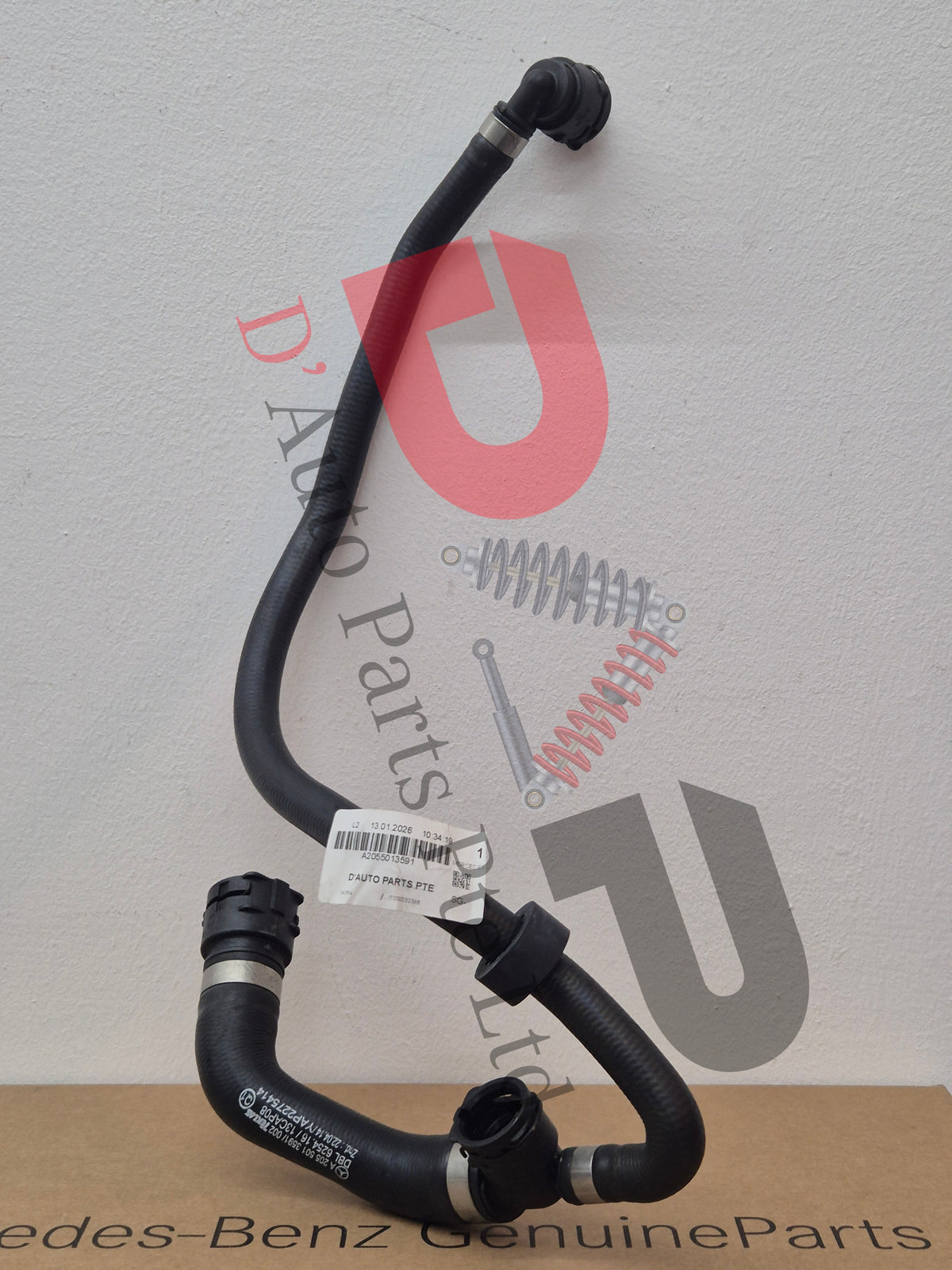 Merc Coolant Filling Hose - Low-temperature Cooler To Water Pump 205 501 3591