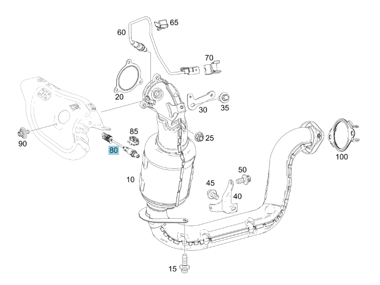 Merc Downstream Lambda Sensor 000 542 8104