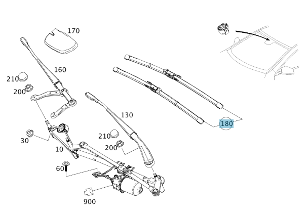 Merc Front Wiper Blade 176 820 2700