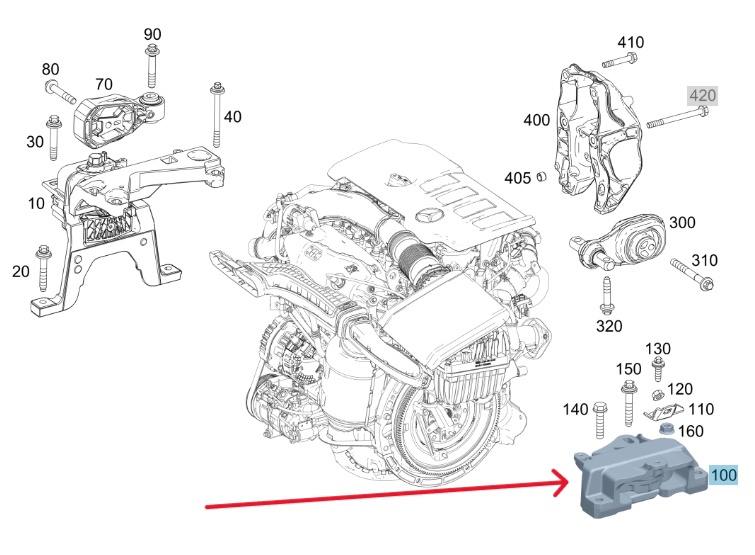 Merc Transmission Bearing Gearbox mount 177 240 7500