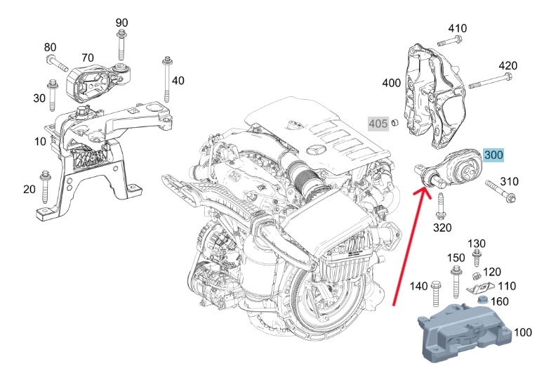 Merc Engine Mount Rear 177 240 8000