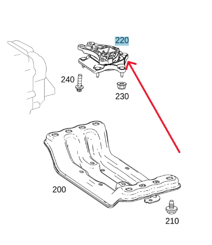 Merc Transmission Mount 205 240 2500