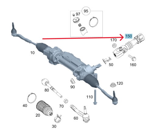 Merc Steering Coupling 205 462 0378