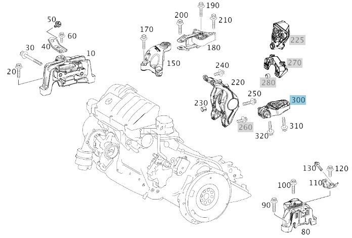 Merc Engine Mounting Rear 246 240 1209