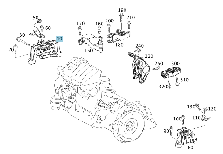 Merc Engine Mounting RH 246 240 2417