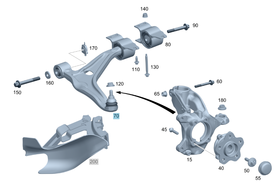 Merc Transverse Control Arm LH 247 330 8702