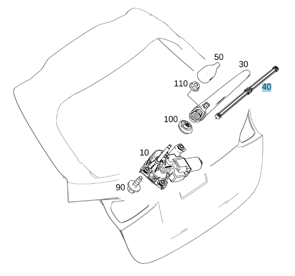 Merc Wiper Blade Rear 247 820 6700