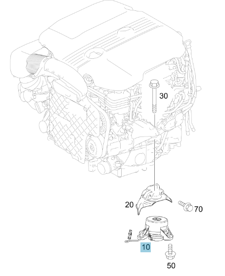Merc Engine Mount FRT RH 253 240 1800