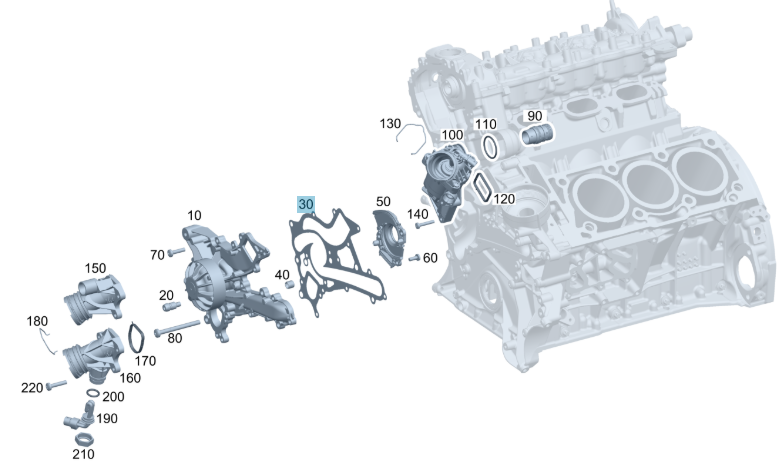 Merc Water Pump Gasket 276 201 0000