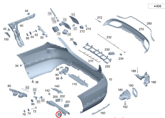 Merc Basic Carrier Rear Center 205 885 0265