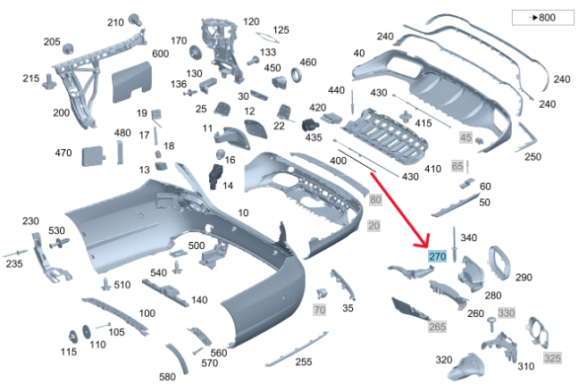 Merc Rear Left Lower Bumper Holder 213 885 0014