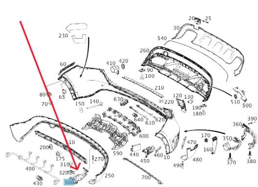Merc Rear Left Lower Holder 156 885 0914