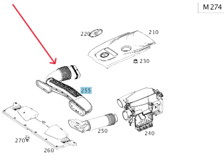 Merc Air Intake Hose 274 090 0382