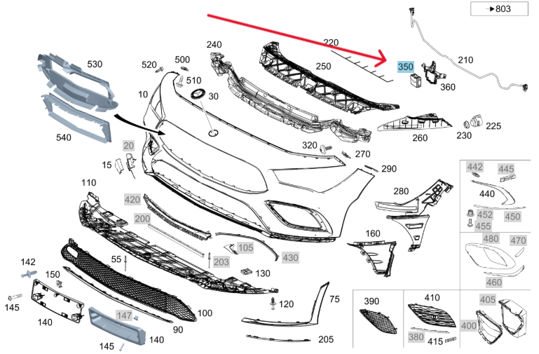 Merc Front Bumper Radar Sensor 000 905 2616