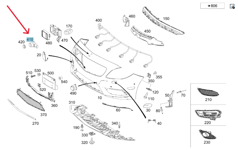 Merc Distance Sensor - Inner Left And Right 000 905 5504