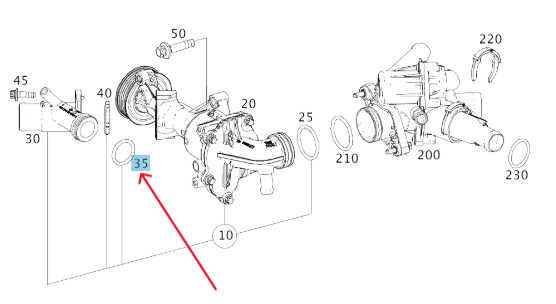 Merc Water Pump O-Ring 024 997 6545