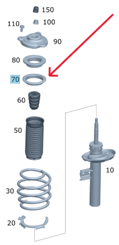 Merc Front Absorber Helical Spring Shim 174 322 0100