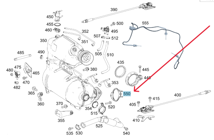Merc Multi-Hole Seal - Front Exhaust Gas Line To Center Exhaust Gas Line 177 492 0400