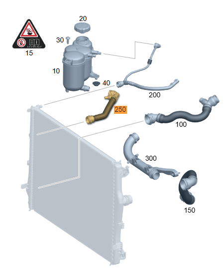 Merc Coolant Filling Hose - Cooler To Coolant Tank Expansion Reservoir 206 501 0301