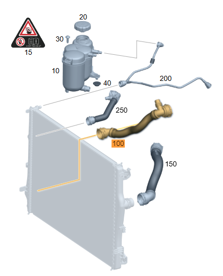 Merc Coolant Hose From Cooler To Water Pump 206 501 2900