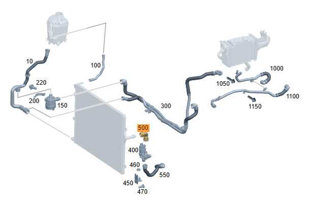 Merc Coolant Hose - Low‑Temperature Cooler To Connecting Point 223 500 6900