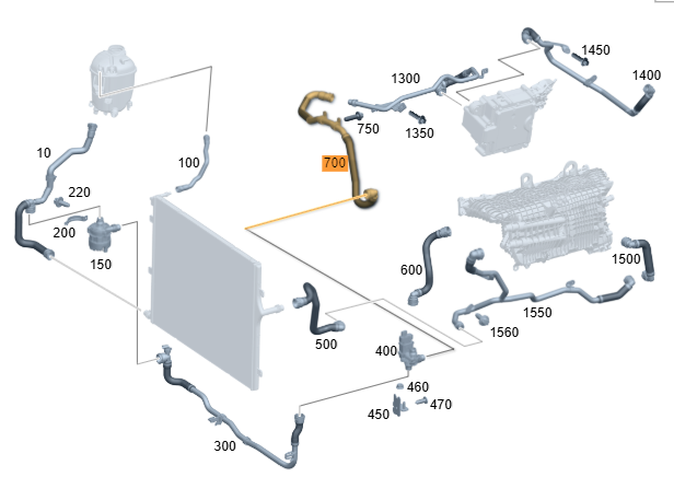 Merc Coolant Line - Switchover Valve To Connecting Point 223 500 8300