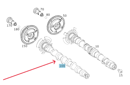 Merc Exhaust Camshaft 270 050 4600