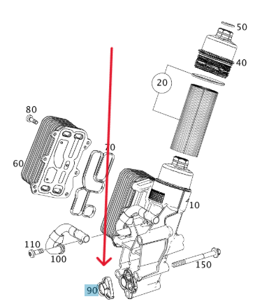 Merc Oil Filter To Cylinder Crankcase Seal Gasket  270 184 0280