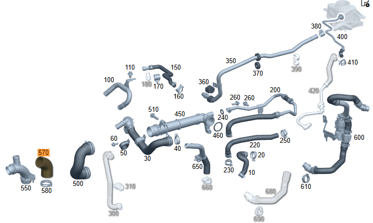 Merc Coolant Hose 274 200 3482