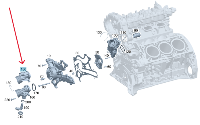 Merc Coolant Inlet Connection - To Water Pump 276 200 0256