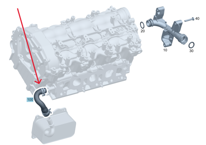 Merc Oil Cooler Coolant Line 276 203 0702